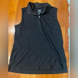 Croft and barrow black sleeveless polo L